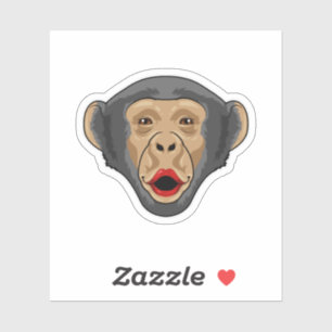 Adesivo Macaco com boca beijada