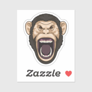 Adesivo Macaco com Cabelos pretos