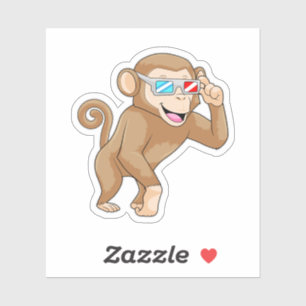 Adesivo Macaco com Óculos