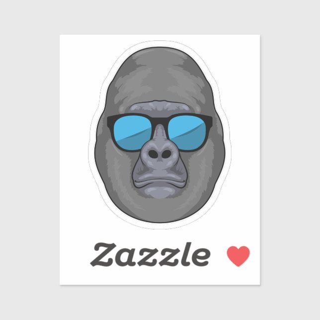 Adesivo Macaco com óculos de sol (Folha)