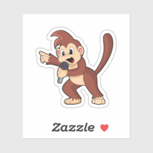 Adesivo Macaco como Cantor com Microfone.PNG