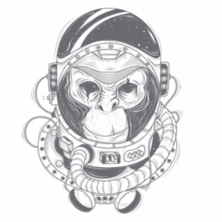Adesivo Macaco desenhado à mão