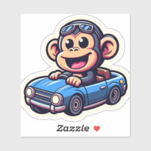 Adesivo Macaco engraçado no carro