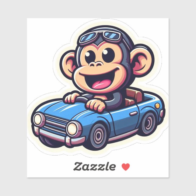 Adesivo Macaco engraçado no carro (Folha)