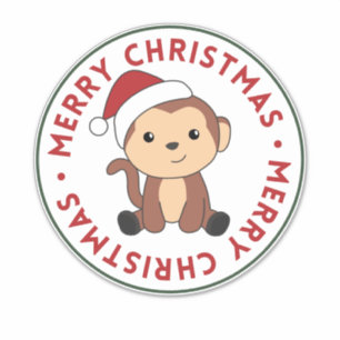 Adesivo Macaco Natal Neve Macacos Macacos Macacos de inver