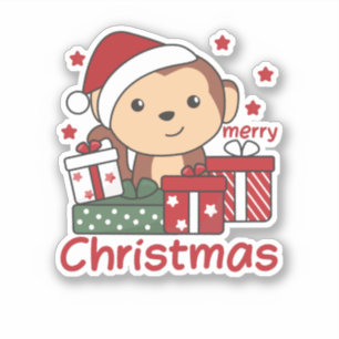 Adesivo Macaco Presente de Natal Presente nos Macacos de I