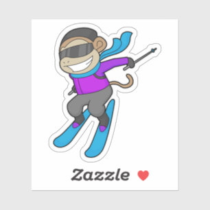 Adesivo Macaco Skier Ski