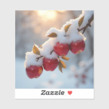 Maçãs vermelhas deliciosas na neve