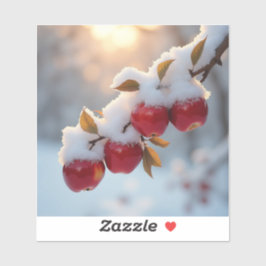 Adesivo Maçãs vermelhas deliciosas na neve