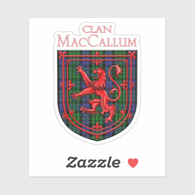 Adesivo MacCallum Tartan - Xadrez escocesa - Lion Rampant (Folha)