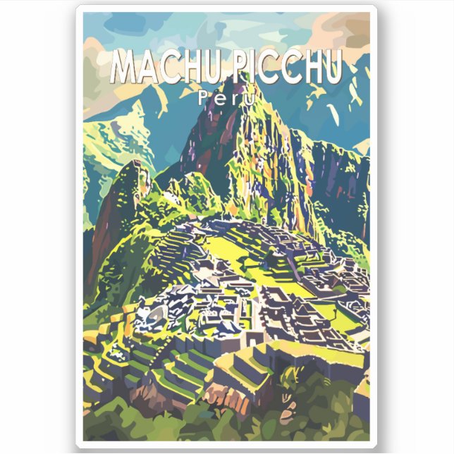 Adesivo Machu Picchu Peru, América do Sul, Viagem Art Vint (Frente)