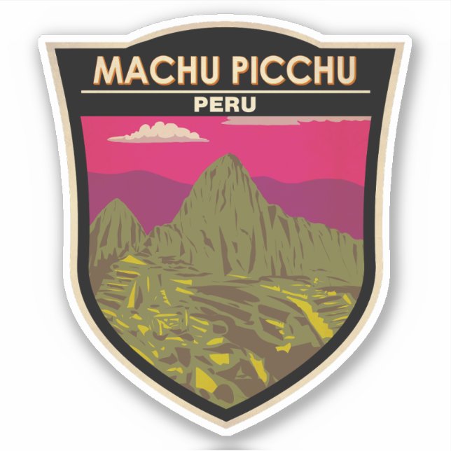 Adesivo Machu Picchu Peru - Viagem Art Retro (Frente)