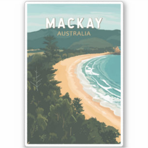 Adesivo Mackay Austrália - Viagem Art Vintage