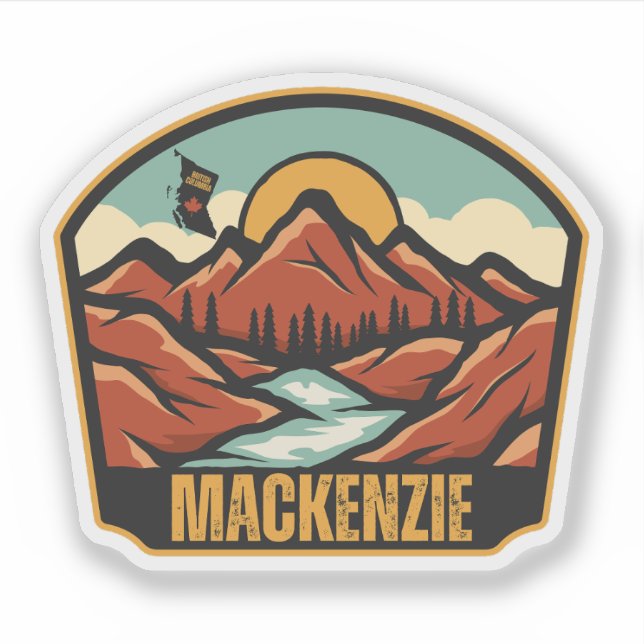 Adesivo Mackenzie, Colúmbia Britânica (Frente)