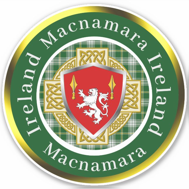 Adesivo Macnamara Shield & Celtic Cross Personalizado (Frente)