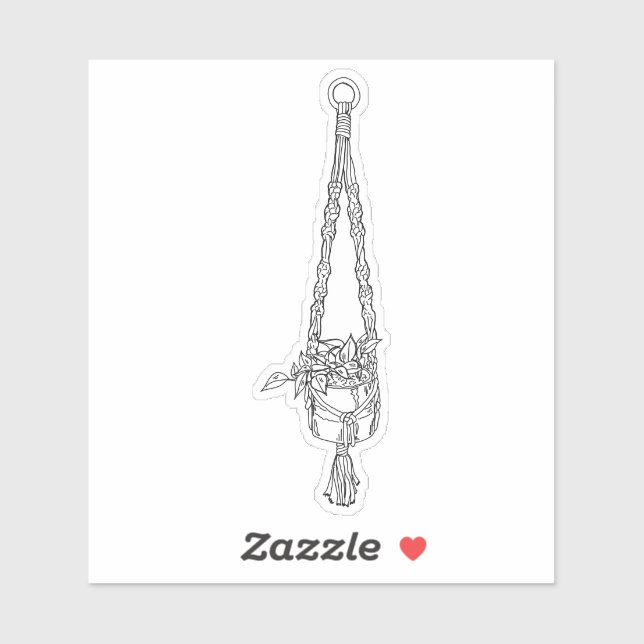 Adesivo Macrame Pothos Sticker (Folha)