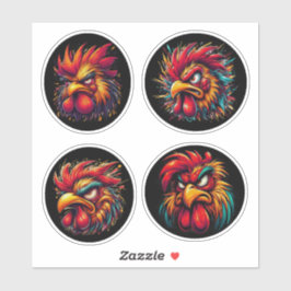 Adesivo "Mad Rooster Rage" 4-Pack Sticker Bundle