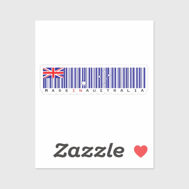 Adesivo Made in Australia Barcode Flag Sticker (Folha)