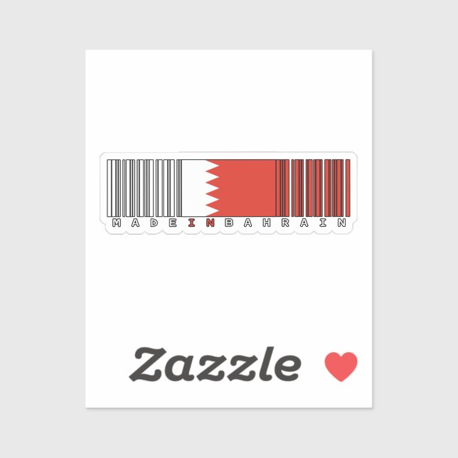 Adesivo Made in Bahrain Barcode Flag Sticker (Folha)