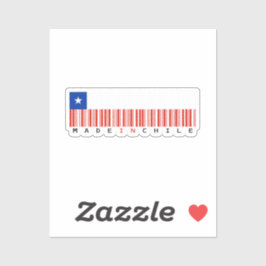 Adesivo Made in Chile Barcode Flag Sticker