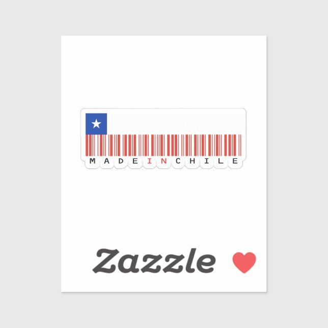 Adesivo Made in Chile Barcode Flag Sticker (Folha)