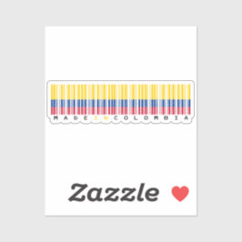 Adesivo Made in Colombia Barcode Flag Sticker