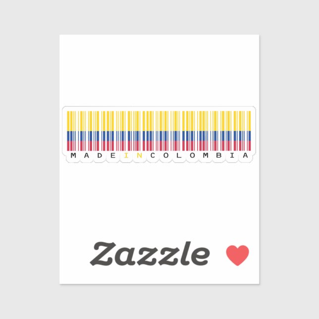 Adesivo Made in Colombia Barcode Flag Sticker (Folha)