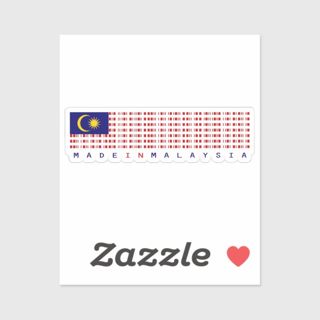 Adesivo Made in Malaysia Barcode Flag Sticker (Folha)