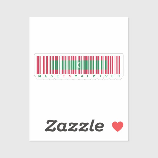 Adesivo Made in Maldives Barcode Flag Design (Folha)