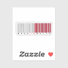 Adesivo Made in Malta Barcode Flag