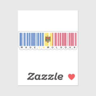 Adesivo Made in Moldova Barcode Flag