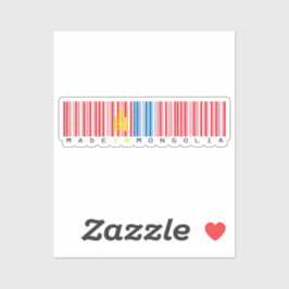 Adesivo Made in Mongolia Barcode Flag Design