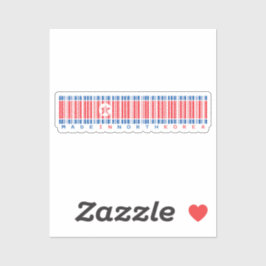 Adesivo Made in North Korea Barcode Flag Design