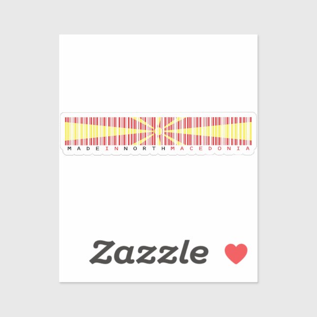 Adesivo Made in North Macedonia Barcode Flag (Folha)