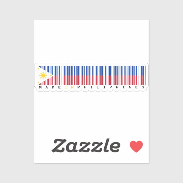 Adesivo Made in Philippines Barcode Flag Design (Folha)