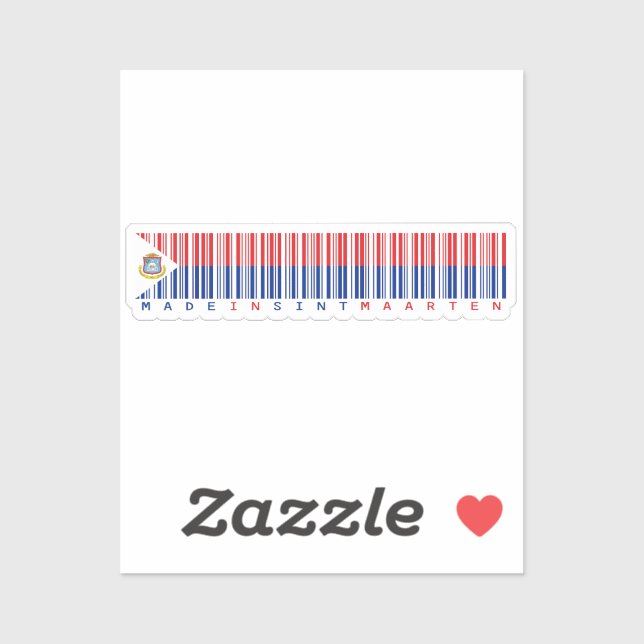 Adesivo Made in Sint Maarten Barcode Flag (Folha)