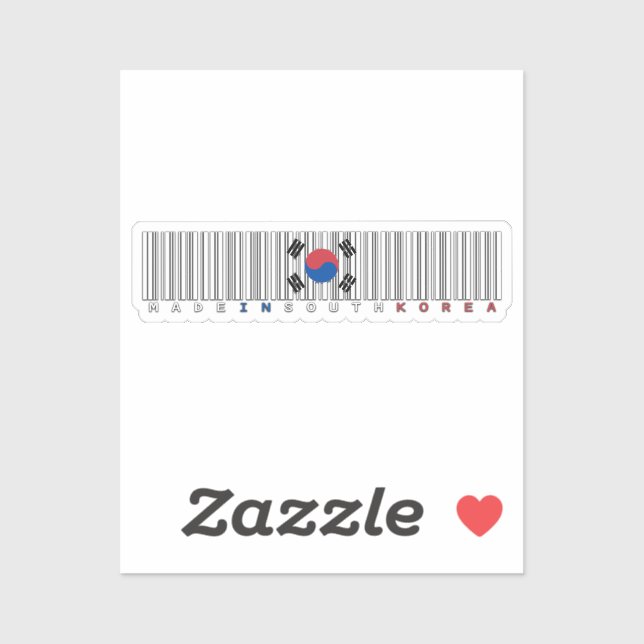 Adesivo Made in South Korea Barcode Flag Design (Folha)