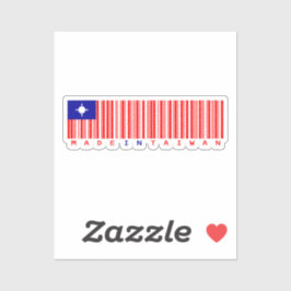 Adesivo Made in Taiwan Barcode Flag Design