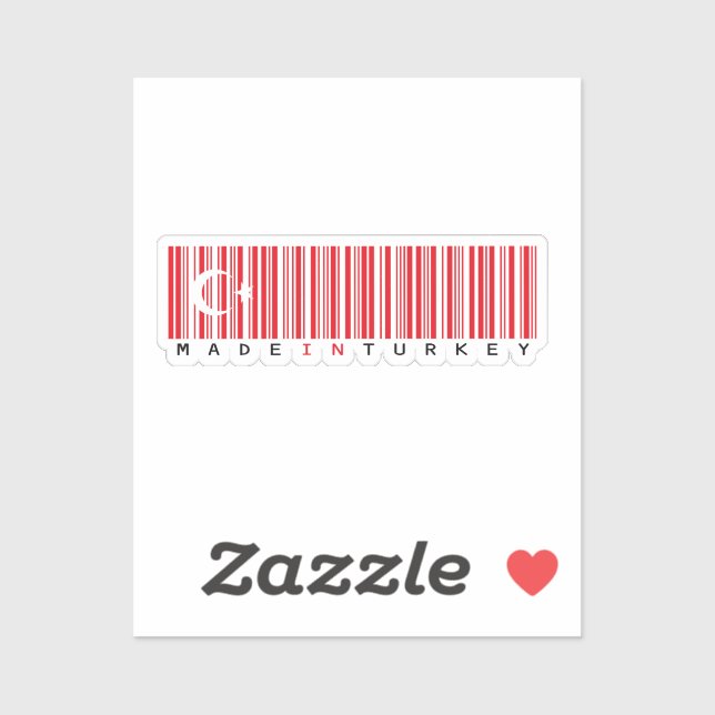 Adesivo Made in Turkey Barcode Flag (Folha)