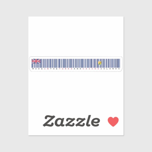 Adesivo Made in Turks and Caicos Barcode Flag (Folha)