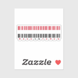 Adesivo Made in Yemen Barcode Flag Design