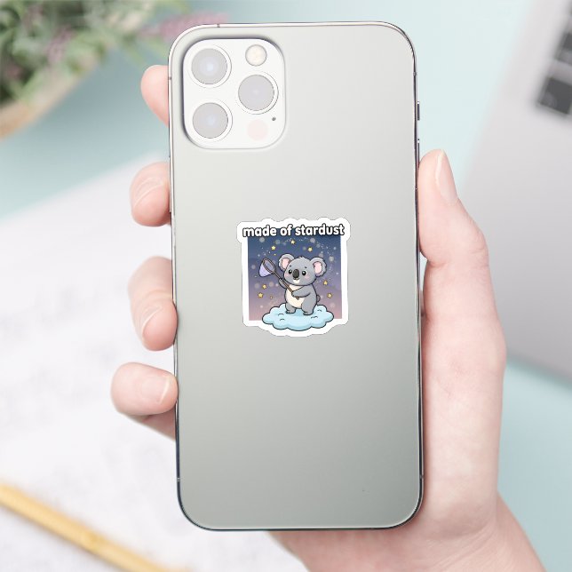 Adesivo Made Of Stardust Cute Koala Sticker Cosmic Galaxy (Telefone)