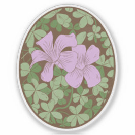 Adesivo Madeira Sorrel Botânica Woodblock Estilo
