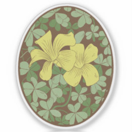 Adesivo Madeira Sorrel Botânica Woodblock Estilo