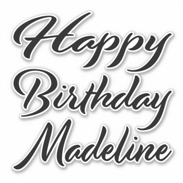 Adesivo Madeline Name Vorname black Sticker Geburtstag (Frente)