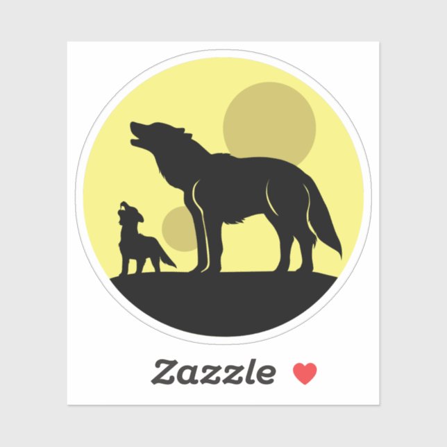 Adesivo Madre e Wolf Pup (Folha)