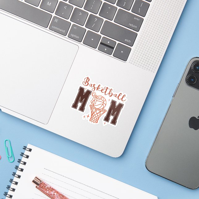 Adesivo Mãe de Basquete Fofa e Sedutora (Notebook com iPhone)
