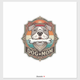 Adesivo Mãe de Cachorro Osso Bandana Antigo Quadro_1