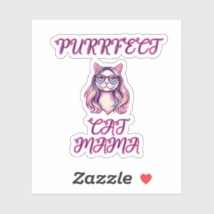 Adesivo Mãe de Gato Perfeita Design de Mãe Felina Pet