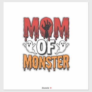 Adesivo Mãe de Monstro Camisa Vintage de Halloween Design_
